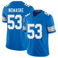 Detroit #53 Nowaske Player Football V Neck Short Sleeve Blue Jersey Trevor For Men Youth Women Gift