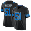 Detroit #51 Reeder Player Football V Neck Short Sleeve Black Jersey Troy For Men Youth Women Gift