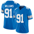 Detroit #91 Williams Player Football V Neck Short Sleeve Blue Jersey Tyleik For Men Youth Women Gift