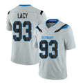 Detroit #93 Lacy Player Football V Neck Short Sleeve Silver Jersey Tyler For Men Youth Women Gift