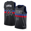 Detroit #24 Jenkins Player Basketball Sleeveless Black Jersey Daniss For Adult Youth
