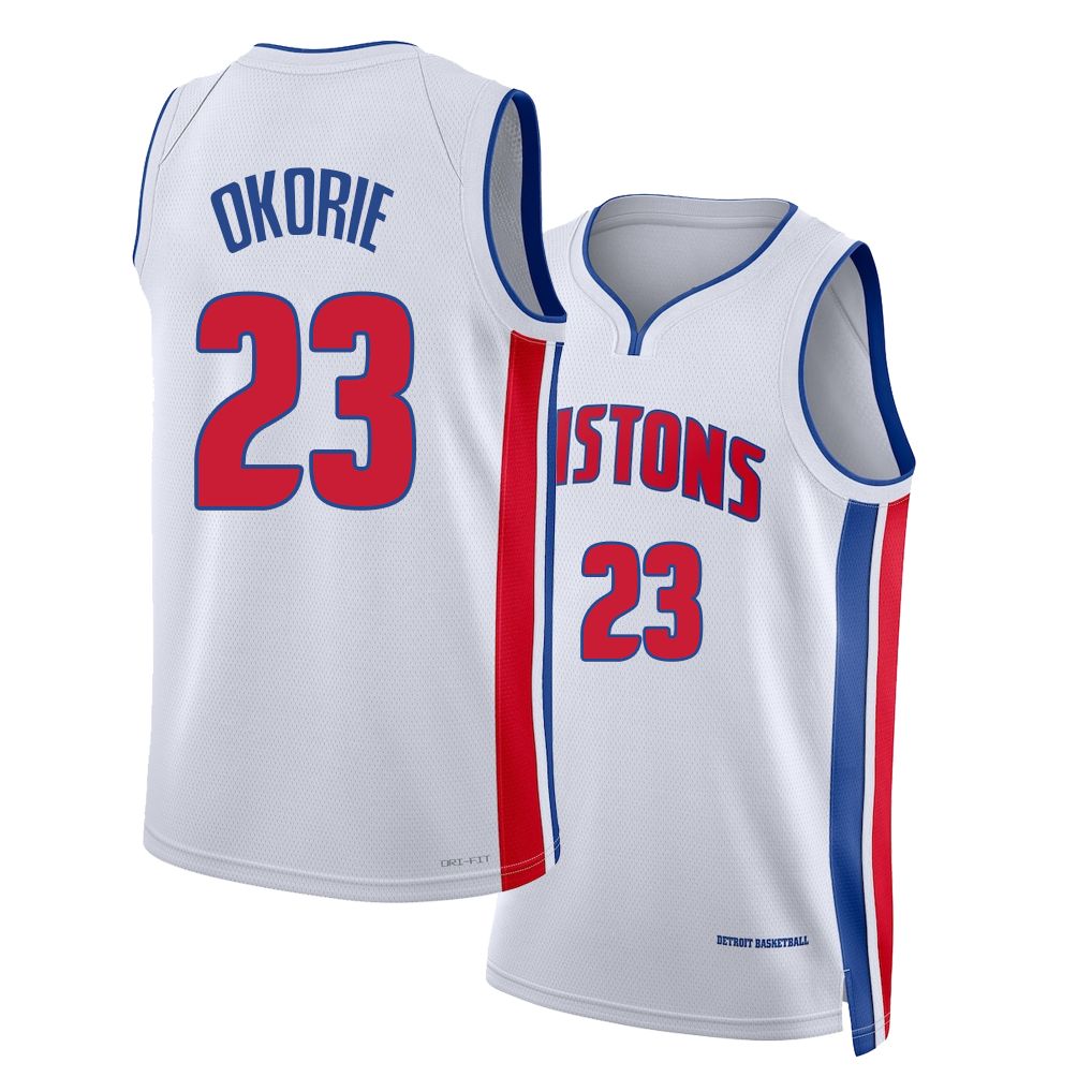 Detroit #23 Okorie Player Basketball Sleeveless White Jersey Ebuka For Adult Youth