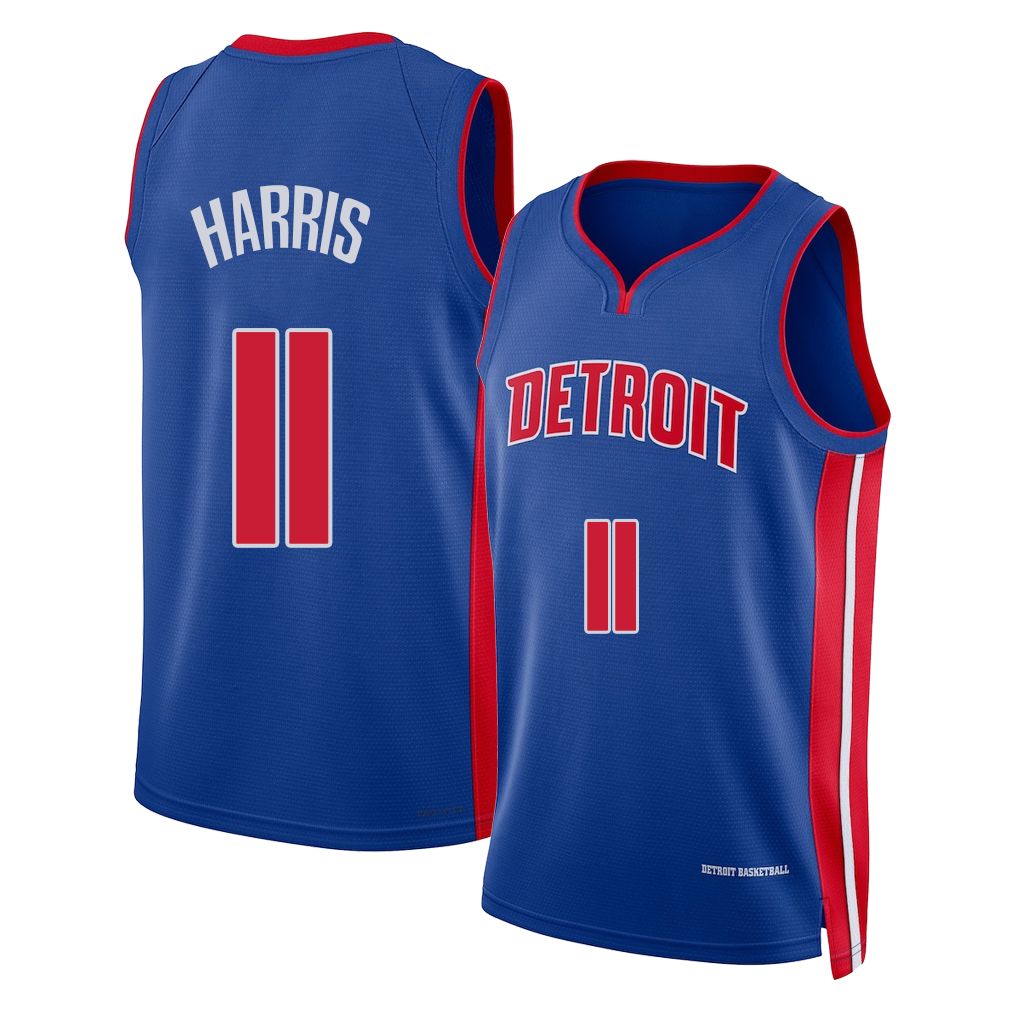 Detroit #11 Harris  Player Basketball Sleeveless Blue Jersey Gary For Adult Youth