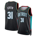 Detroit #31 Green Player Basketball Sleeveless Charcoal Jersey Javonte For Adult Youth