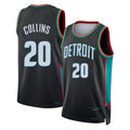 Detroit #20 Collins Player Basketball Sleeveless Charcoal Jersey John For Adult Youth