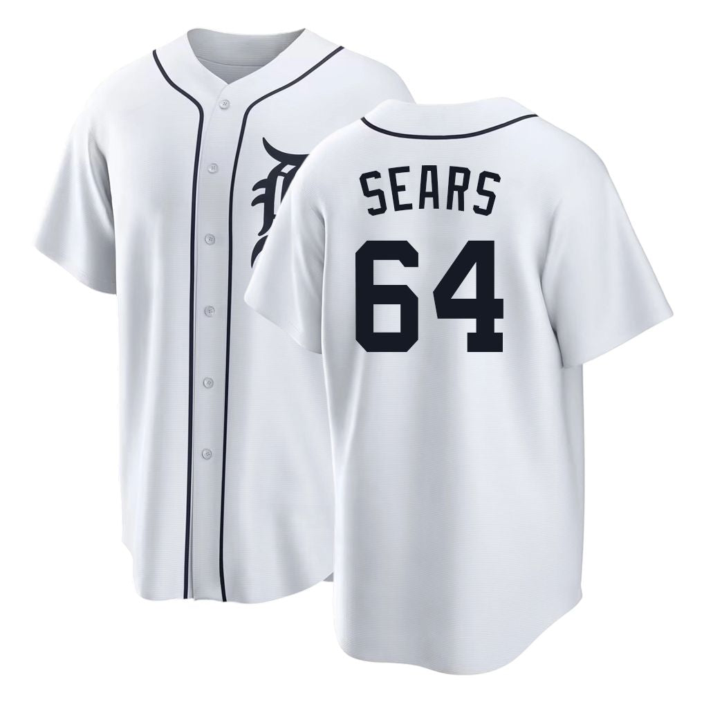 Detroit #64 Sears Player Baseball Short Sleeve White Jersey Andrew For Men Women Youth Gift