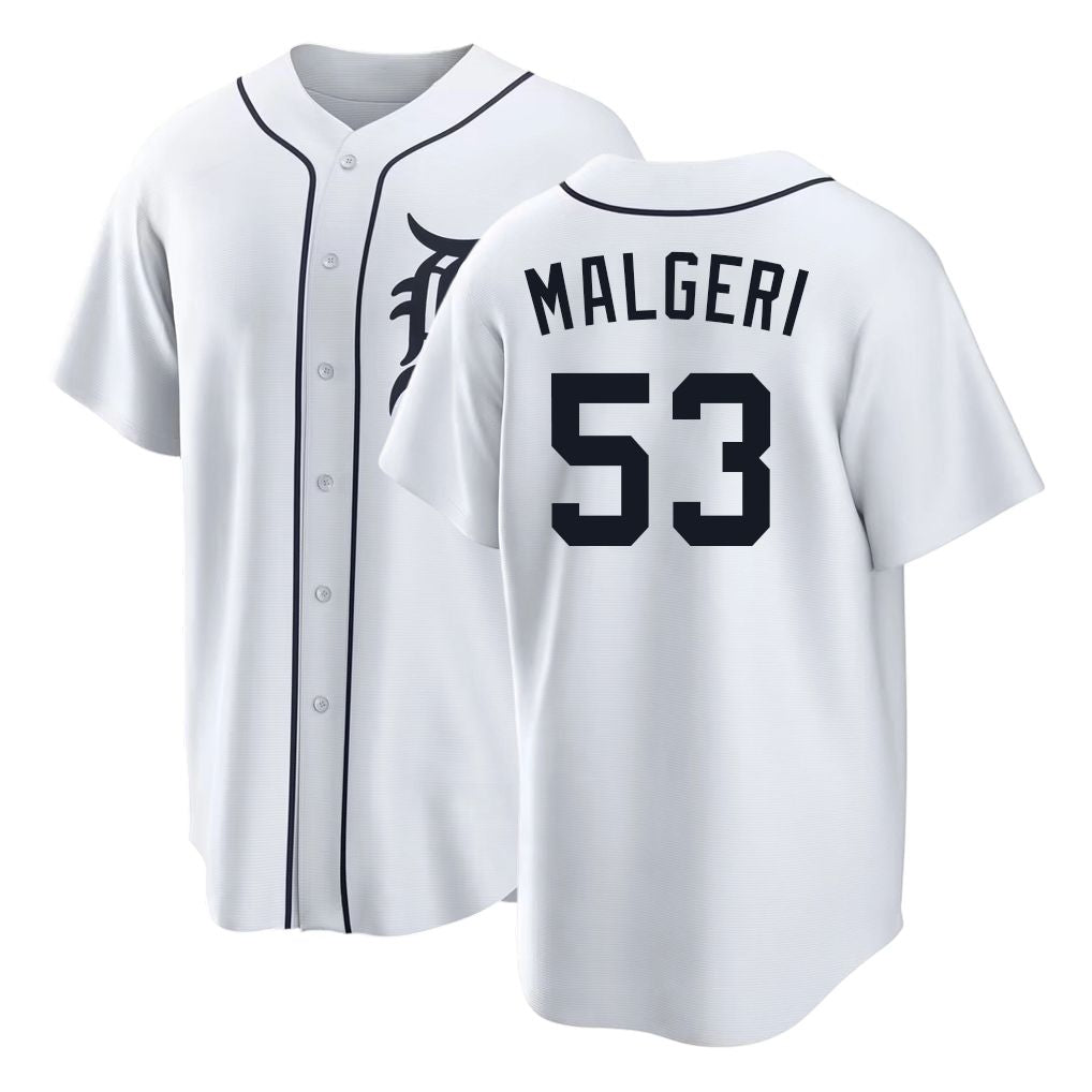 Detroit #53 Malgeri Player Baseball Short Sleeve White Jersey Ben For Men Women Youth Gift