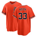 Detroit #33 Keith Player Baseball Short Sleeve Orange Jersey Colt For Men Women Youth Gift