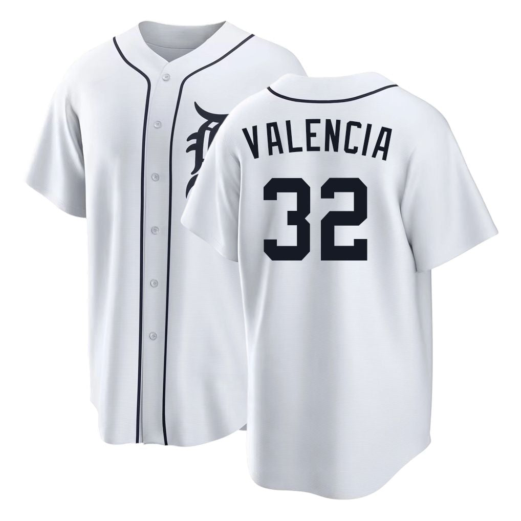 Detroit #32 Valencia Player Baseball Short Sleeve White Jersey Eduardo For Men Women Youth Gift