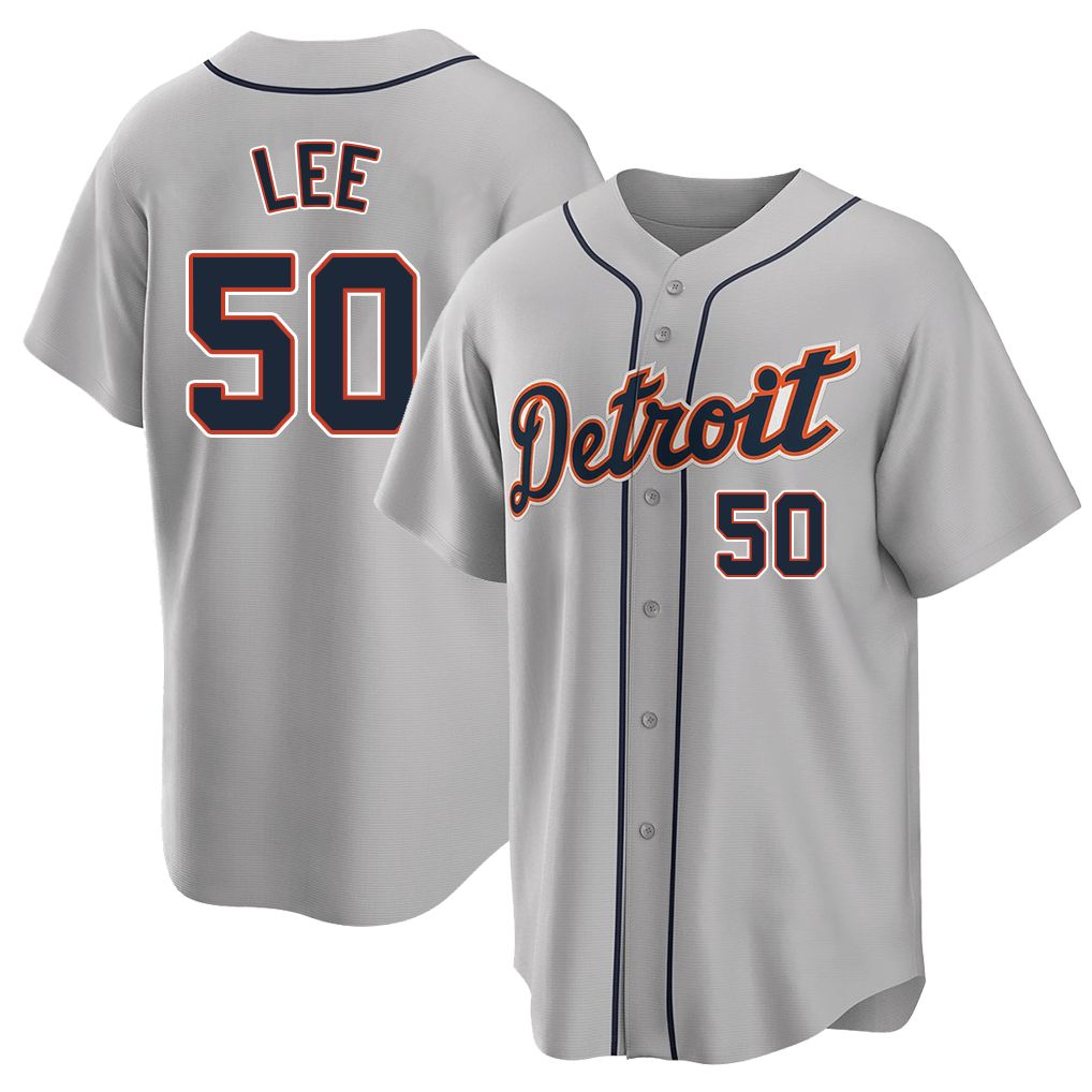 Detroit #50 Lee Player Baseball Short Sleeve Gray Jersey Hao-Yu For Men Women Youth Gift