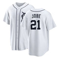 Detroit #21 Jobe Player Baseball Short Sleeve White Jersey Jackson For Men Women Youth Gift