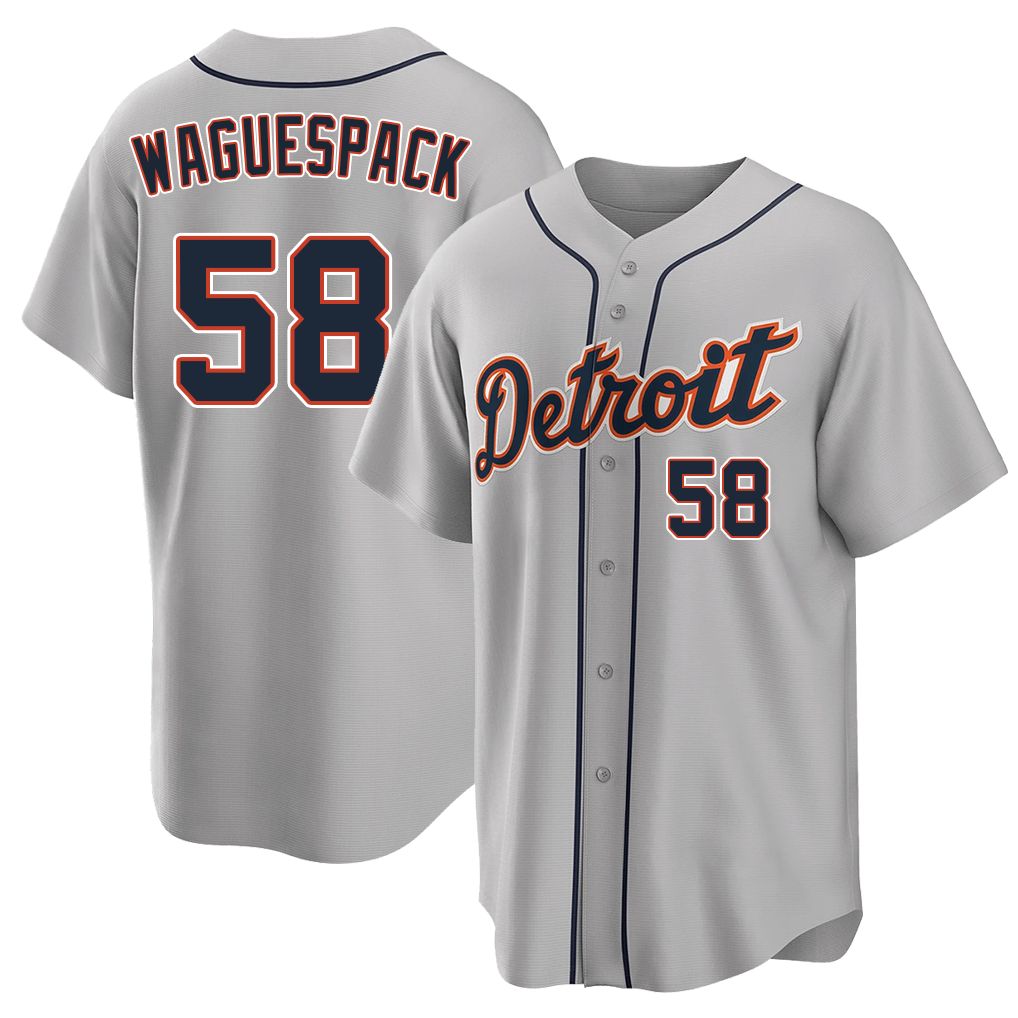 Detroit #58 Waguespack Player Baseball Short Sleeve Gray Jersey Jacob For Men Women Youth Gift