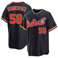 Detroit #58 Waguespack Player Baseball Short Sleeve Navy Jersey Jacob For Men Women Youth Gift