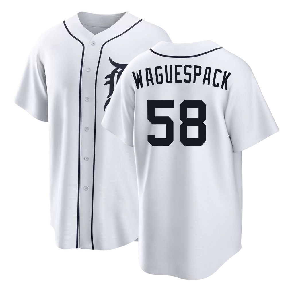Detroit #58 Waguespack Player Baseball Short Sleeve White Jersey Jacob For Men Women Youth Gift