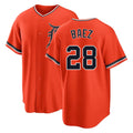 Detroit #28 Baez Player Baseball Short Sleeve Orange Jersey Javier For Men Women Youth Gift