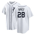 Detroit #28 Baez Player Baseball Short Sleeve White Jersey Javier For Men Women Youth Gift