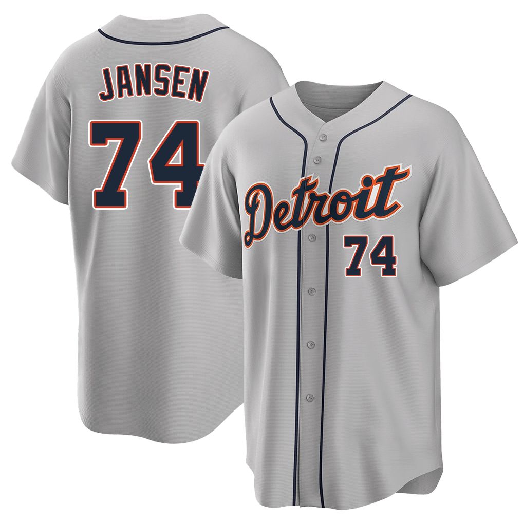 Detroit #74 Jansen Player Baseball Short Sleeve Gray Jersey Kenley For Men Women Youth Gift