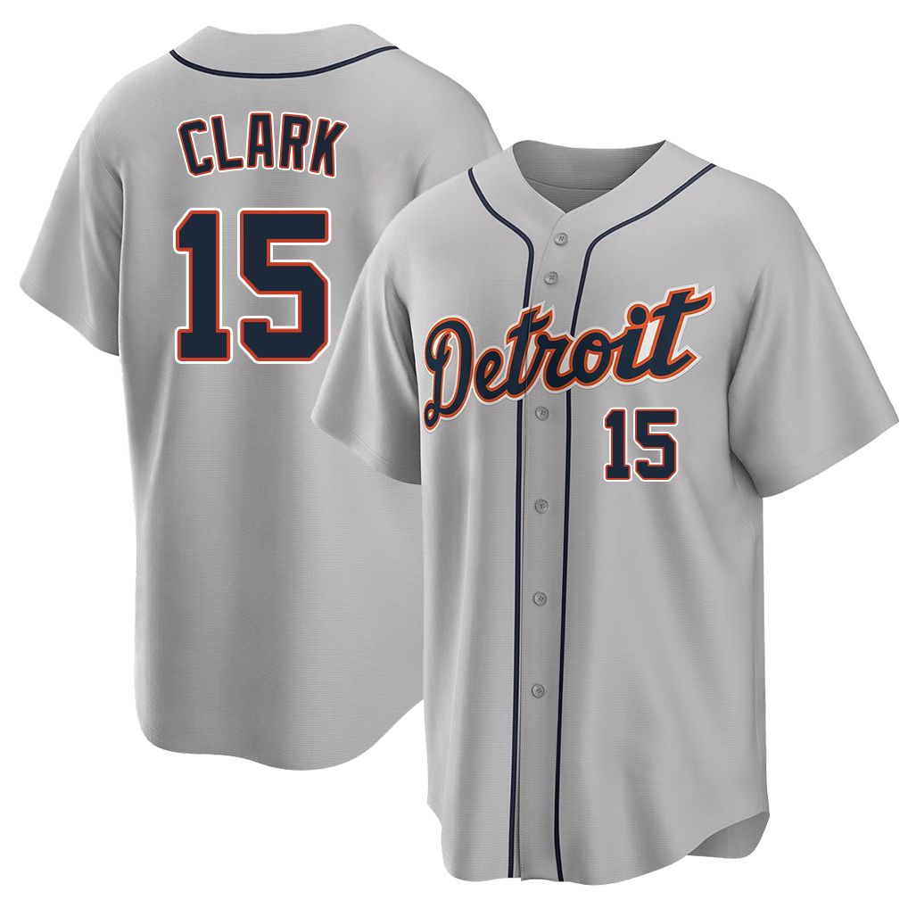 Detroit #15 Clark Player Baseball Short Sleeve Gray Jersey Max For Men Women Youth Gift