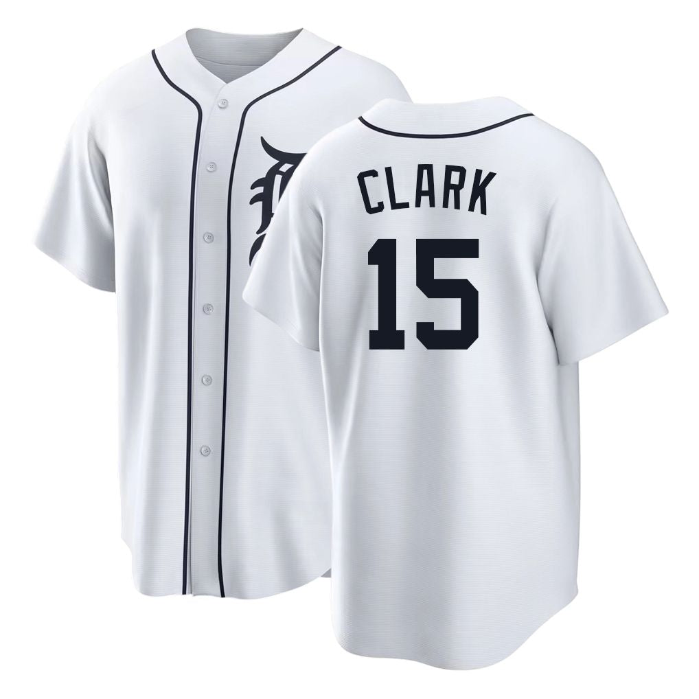 Detroit #15 Clark Player Baseball Short Sleeve White Jersey Max For Men Women Youth Gift