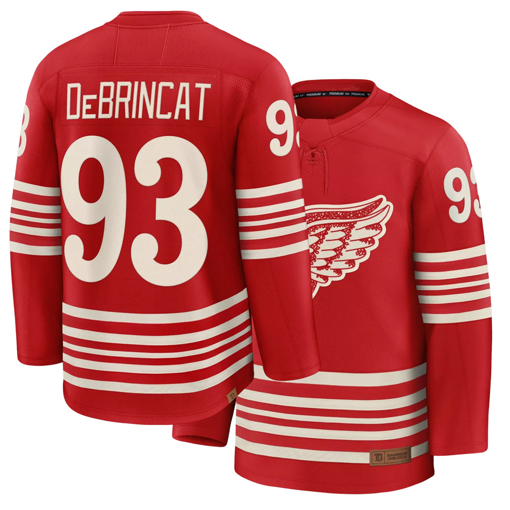 Mens Detroit #93 DeBrincat Player Ice hockey Long Sleeve Red Alex Jersey
