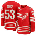 Mens Detroit #53 Seider Player Ice hockey Long Sleeve Red Moritz Jersey