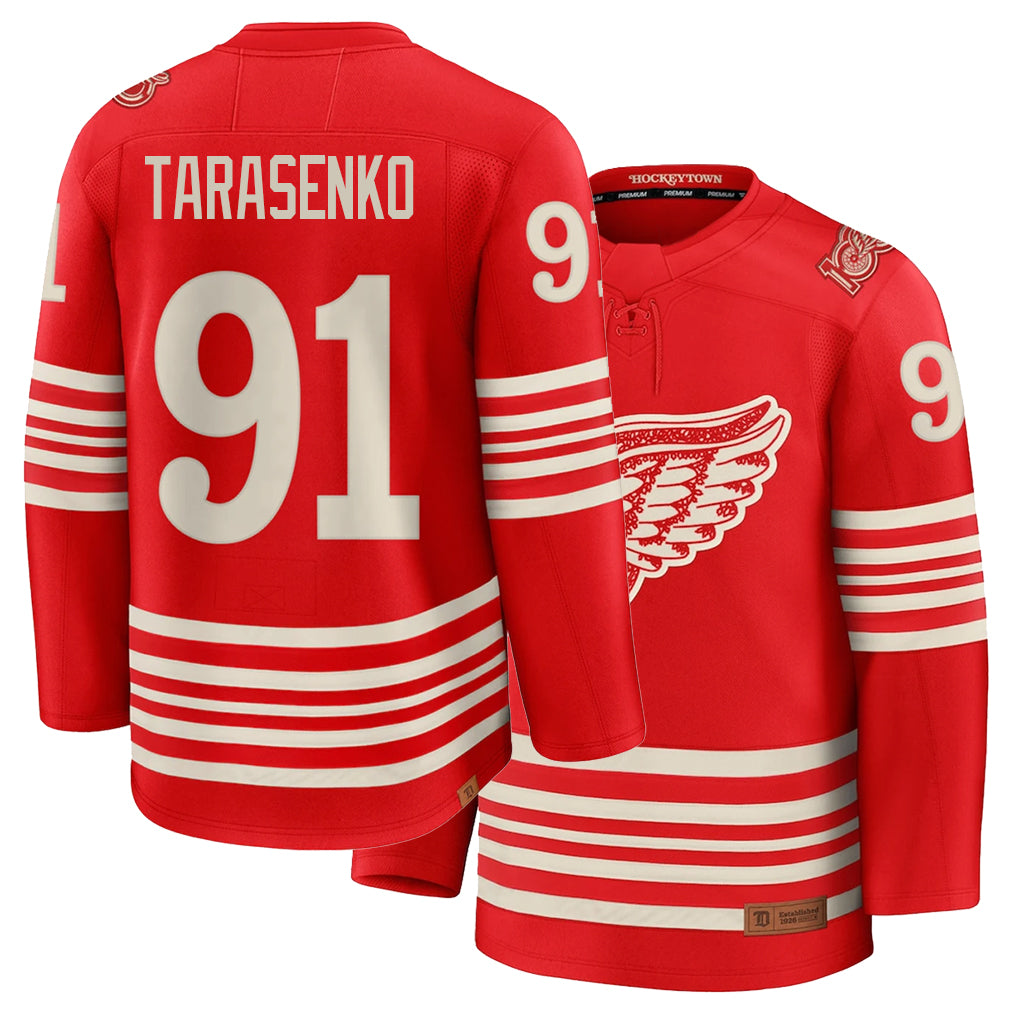 Mens Detroit #91 Tarasenko Player Ice hockey Long Sleeve Red Vladimir Jersey