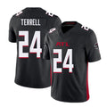 Atlanta #24 Terrell Player Football V Neck Short Sleeve Black Jersey A.J. For Men Youth Women Gift