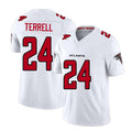 Atlanta #24 Terrell Player Football V Neck Short Sleeve White Jersey A.J. For Men Youth Women Gift