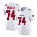 Atlanta #74 Stueber Player Football V Neck Short Sleeve White Jersey Andrew For Men Youth Women Gift