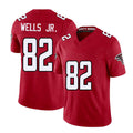 Atlanta #82 Wells Jr. Player Football V Neck Short Sleeve Red Jersey Antwane For Men Youth Women Gift