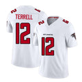 Atlanta #12 Terrell Player Football V Neck Short Sleeve White Jersey Avieon For Men Youth Women Gift