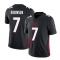 Atlanta #7 Robinson Player Football V Neck Short Sleeve Black Jersey Bijan For Men Youth Women Gift