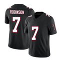 Atlanta #7 Robinson Player Football V Neck Short Sleeve Black Throwback Jersey Bijan For Men Youth Women Gift