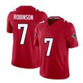 Atlanta #7 Robinson Player Football V Neck Short Sleeve Red Jersey Bijan For Men Youth Women Gift