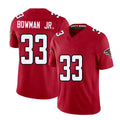 Atlanta #33 Bowman Jr. Player Football V Neck Short Sleeve Red Jersey Billy For Men Youth Women Gift