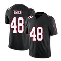Atlanta #48 Trice Player Football V Neck Short Sleeve Black Throwback Jersey Bralen For Men Youth Women Gift
