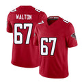Atlanta #67 Walton Player Football V Neck Short Sleeve Red Jersey Brandon For Men Youth Women Gift