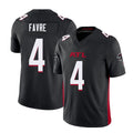 Atlanta #4 Favre Player Football V Neck Short Sleeve Black Jersey Brett For Men Youth Women Gift