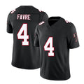 Atlanta #4 Favre Player Football V Neck Short Sleeve Black Throwback Jersey Brett For Men Youth Women Gift