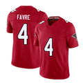 Atlanta #4 Favre Player Football V Neck Short Sleeve Red Jersey Brett For Men Youth Women Gift