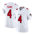 Atlanta #4 Favre Player Football V Neck Short Sleeve White Jersey Brett For Men Youth Women Gift