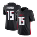 Atlanta #15 Robinson Player Football V Neck Short Sleeve Black Jersey Brian For Men Youth Women Gift