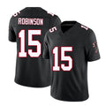 Atlanta #15 Robinson Player Football V Neck Short Sleeve Black Throwback Jersey Brian For Men Youth Women Gift