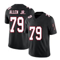 Atlanta #79 Allen Jr. Player Football V Neck Short Sleeve Black Throwback Jersey Carlos For Men Youth Women Gift