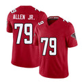 Atlanta #79 Allen Jr. Player Football V Neck Short Sleeve Red Jersey Carlos For Men Youth Women Gift