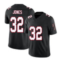 Atlanta #32 Jones Player Football V Neck Short Sleeve Black Throwback Jersey Cash For Men Youth Women Gift