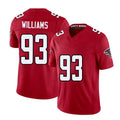 Atlanta #93 Williams Player Football V Neck Short Sleeve Red Jersey Chris For Men Youth Women Gift