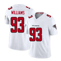 Atlanta #93 Williams Player Football V Neck Short Sleeve White Jersey Chris For Men Youth Women Gift