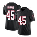 Atlanta #45 Harris Player Football V Neck Short Sleeve Black Throwback Jersey Christian For Men Youth Women Gift