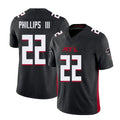Atlanta #22 Phillips III Player Football V Neck Short Sleeve Black Jersey Clark For Men Youth Women Gift